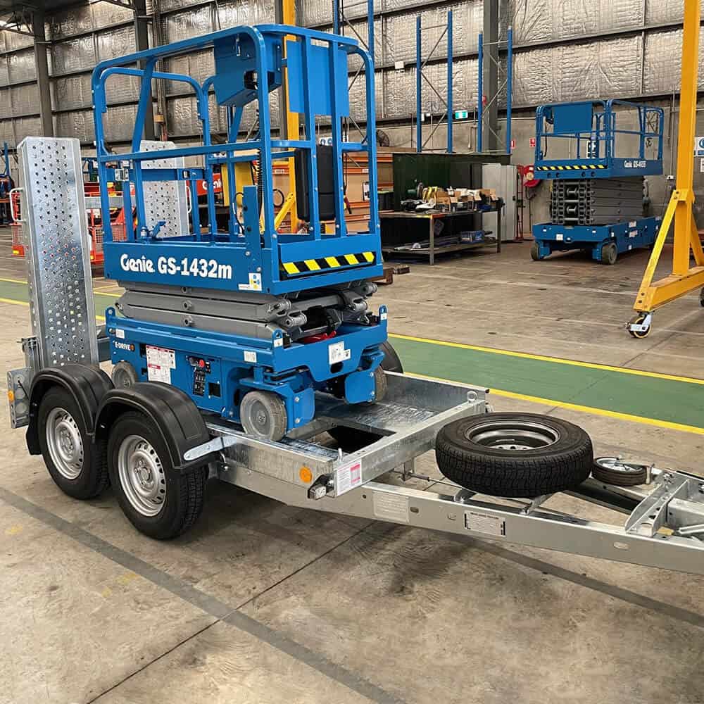 Genie GS1432M 14FT Scissor Lift & Trailer Package